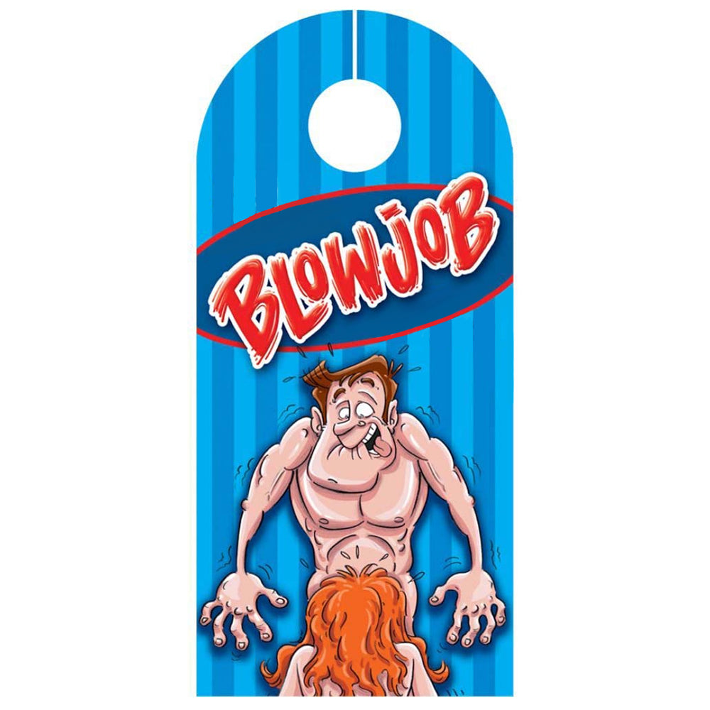 Funny Blowjob Door Hanger Sign - Hilarious Adult Party Decor for Bachelor Parties & Bedroom - Perfect for Gag Gifts and Naughty Home Decor