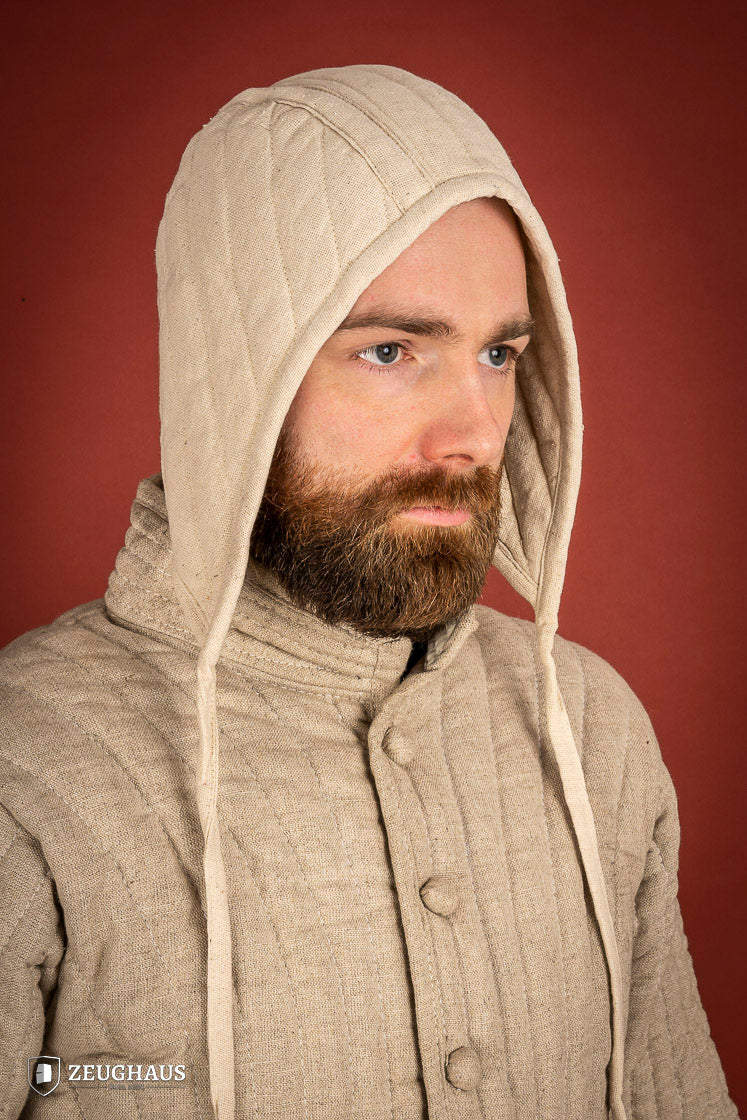 Premium Padded Coif Cream - Soft & Protective Headwear for Medieval Reenactment, LARP & Cosplay - Ideal for Comfort & Safety in Role-Playing Events