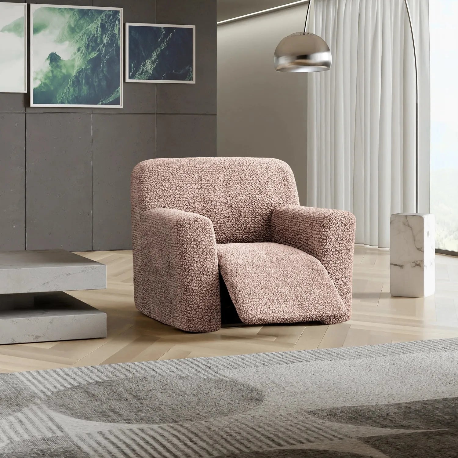Microfiber Reclining Armchair Slipcover - Stretchable Furniture Protector for Living Room, Bedroom & Home Theater - Easy Wash Sofa Cover for Comfort & Style