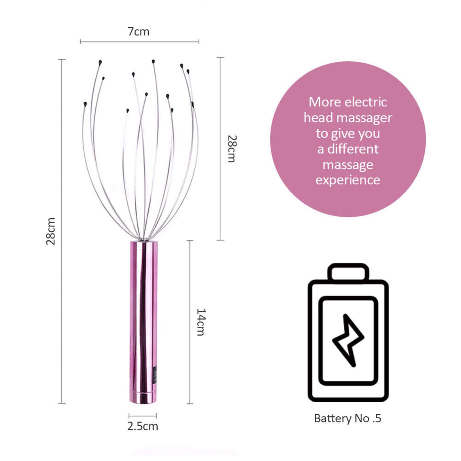 Anself Electric Scalp Massager - Portable Head Massager for Relaxation, Stress Relief & Hair Growth - Handheld Scalp Stimulator for Men & Women - Perfect for Home, Office & Travel Use