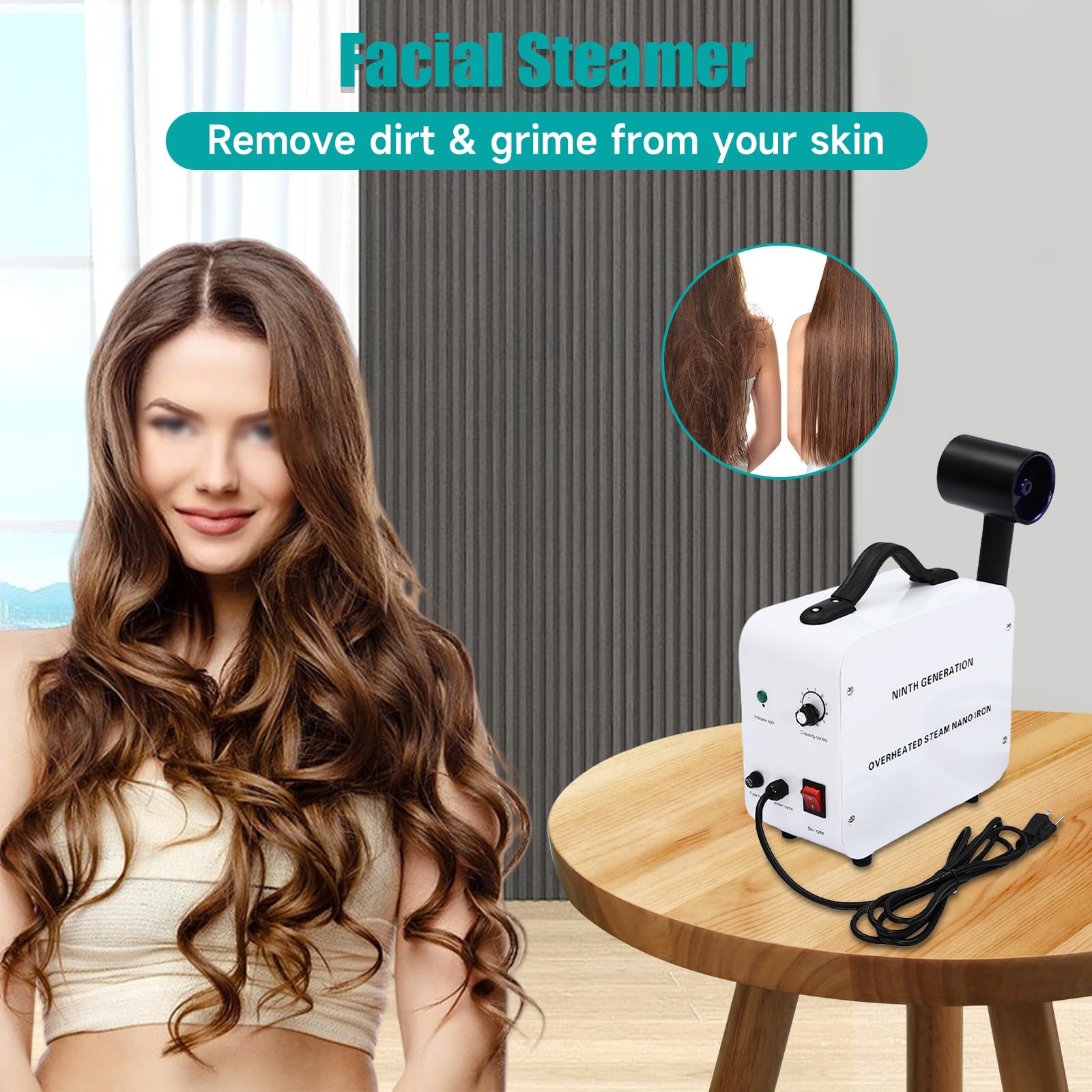 Professional Nano Hair Steamer Gun - Multifunctional Hair & Face Moisturizing Humidifier for Salon & Home Use | Hair Styling, Deep Conditioning & Skin Care Tool
