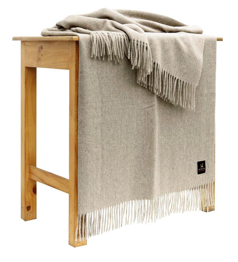 Premium Alpaca Wool Throw Blanket - Ultra Soft Lightweight Merino Alpaca Blend Blanket for Sofa, Bed & Travel | 72