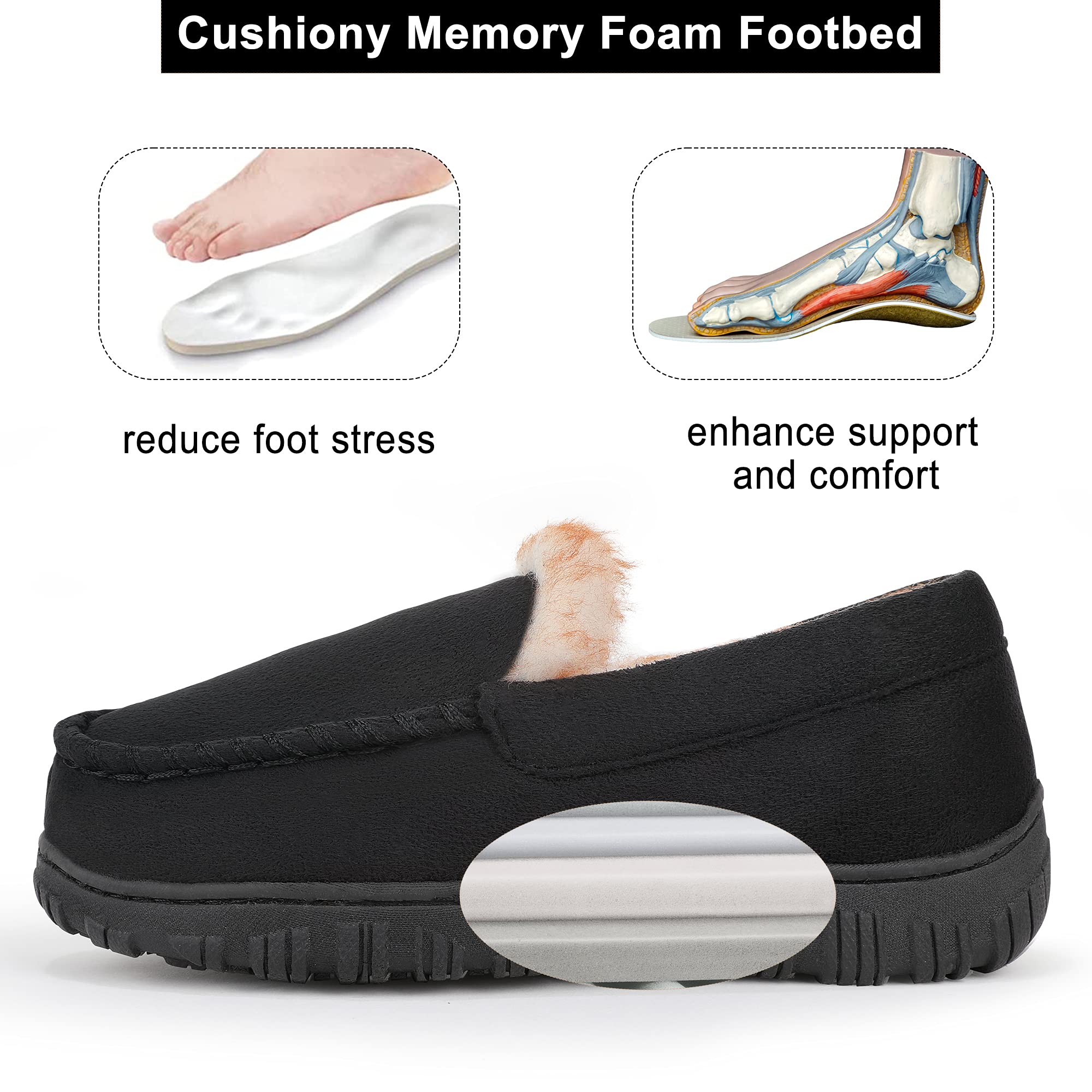 **Boys & Girls Memory Foam Moccasin Slippers - Non-Slip Indoor/Outdoor House Shoes for Kids - Perfect for Home, School & Playtime**