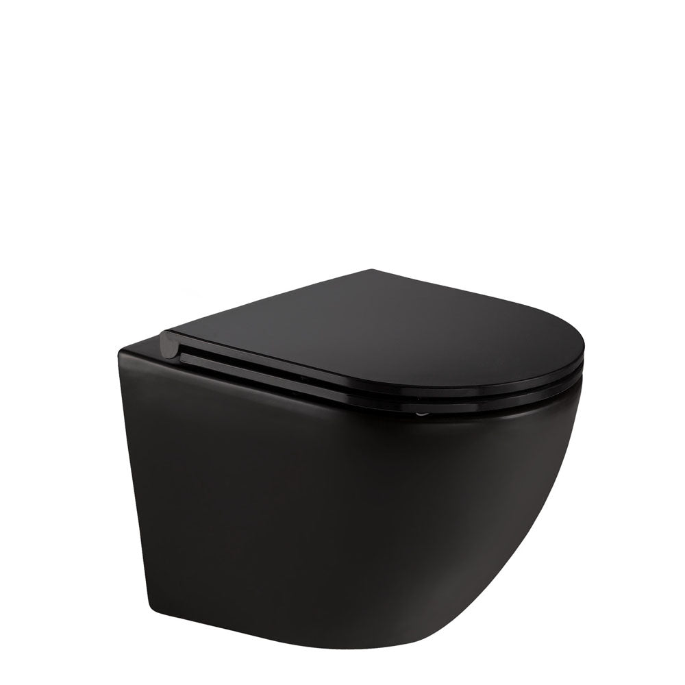 Fienza Koko Wall Hung Suite - Matte Black Bathroom Vanity Set | Modern Space-Saving Design for Small Bathrooms & Powder Rooms