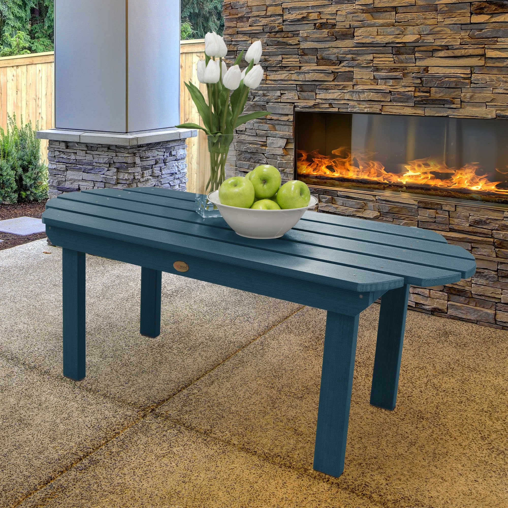 Highwood Classic Westport Coffee Table - Nantucket Blue, Durable Outdoor & Indoor Use for Patio, Deck, Living Room, and Garden