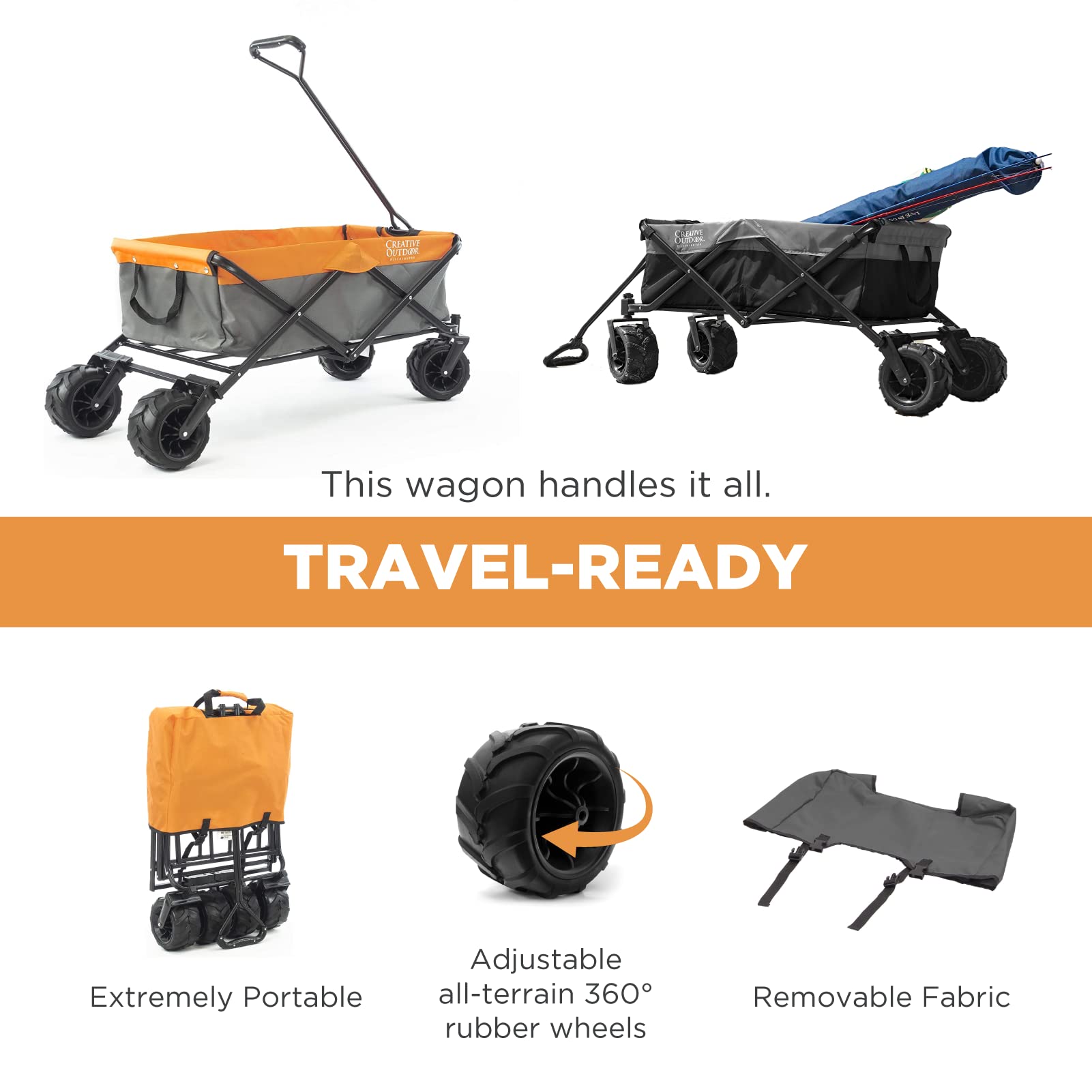 Best Collapsible Outdoor Wagon for Kids - All Terrain Push Pull Stroller Cart with Foldable Design | Perfect for Beach, Park, Garden, Camping & Sports Activities | Durable Cargo Carrier for Family Outings