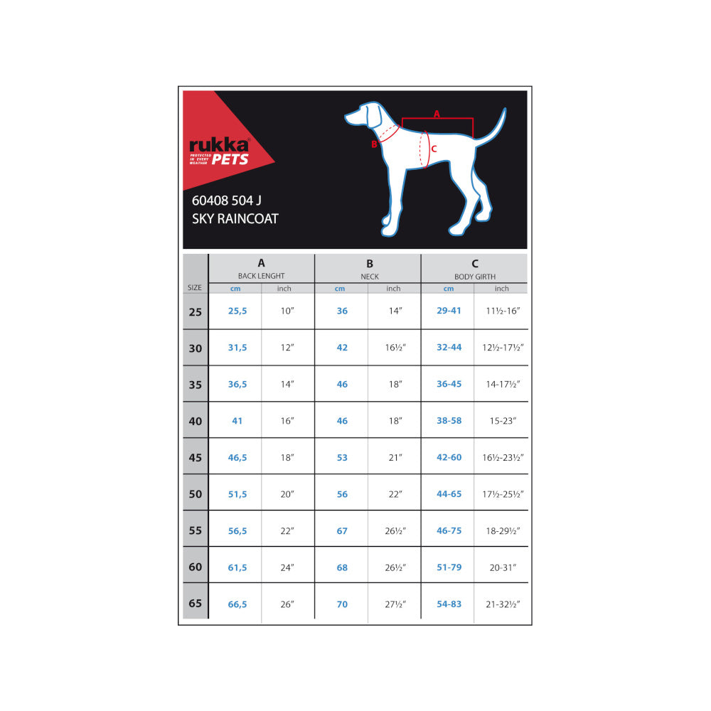 Rukka Pets Sky Raincoat for Dogs - Waterproof & Lightweight Dog Rain Jacket for Small to Medium Breeds - Perfect for Outdoor Walks, Hiking & Rainy Day Adventures