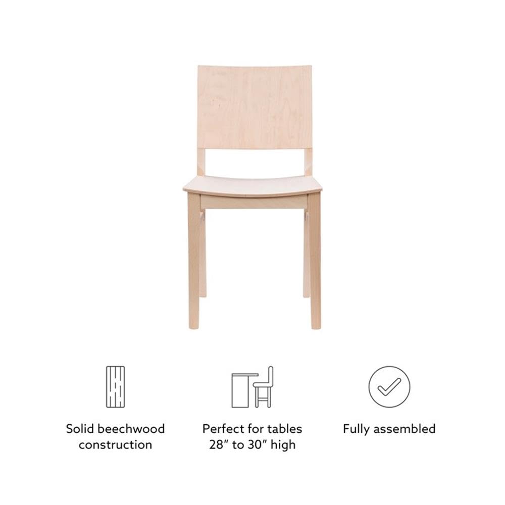 Linon Burke Commercial Grade Set of 2 Unfinished Wood Armless Side Chairs for Dining Room, Kitchen, or Office – Durable & Stylish Seating Solution