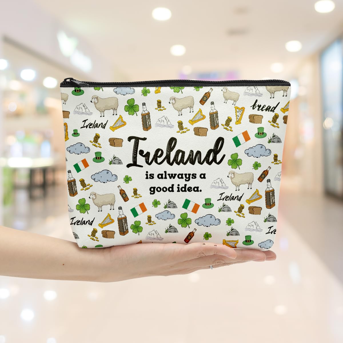 6PCS Ireland Makeup Bags - Irish Travel Gifts for Women, Cosmetics & Toiletry Pouch for Trips