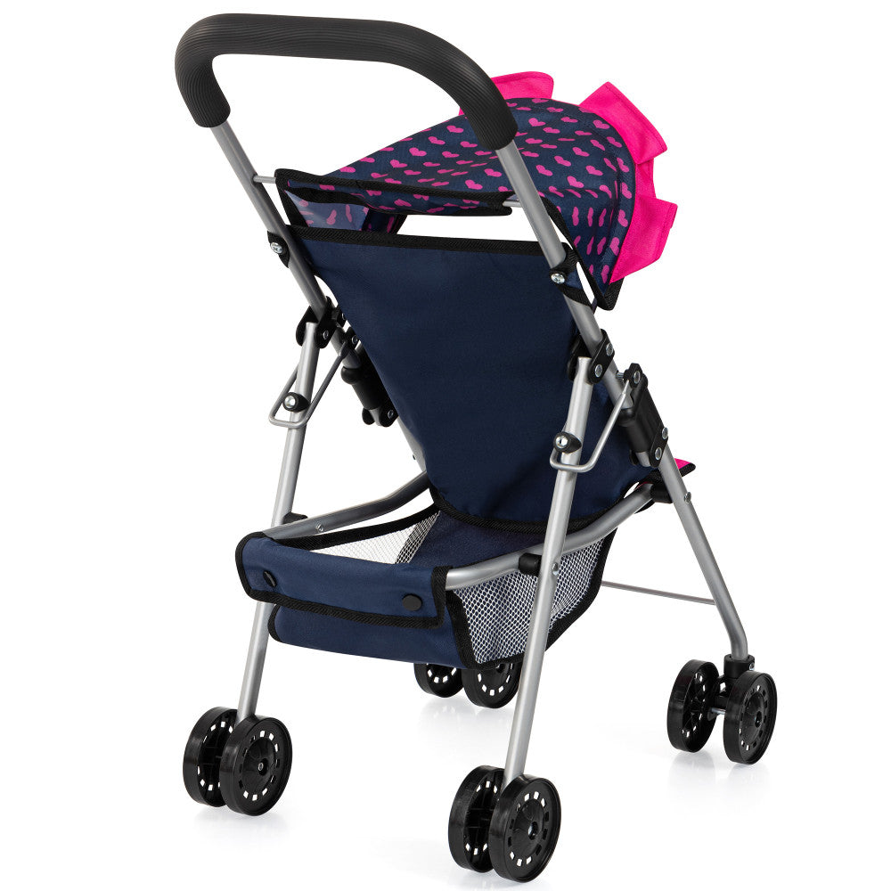 Bayer Design Dolls Stroller with Unicorn & Heart Patterns - Blue & Pink Buggy for Toddlers Age 3+ | Perfect for Pretend Play, Outdoor Walks & Doll Accessories