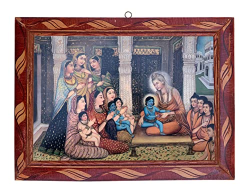 Vintage Indian Religious Wooden Photo Frame 8.5 x 11.5
