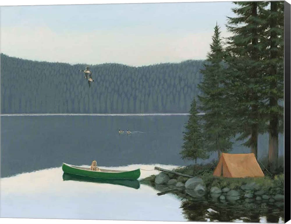 Happy Place IV by James Wiens - Stretched Canvas Wall Art, Museum Wrapped with Black Edges, 15x12 Inches - Perfect for Living Room, Bedroom & Office Decor