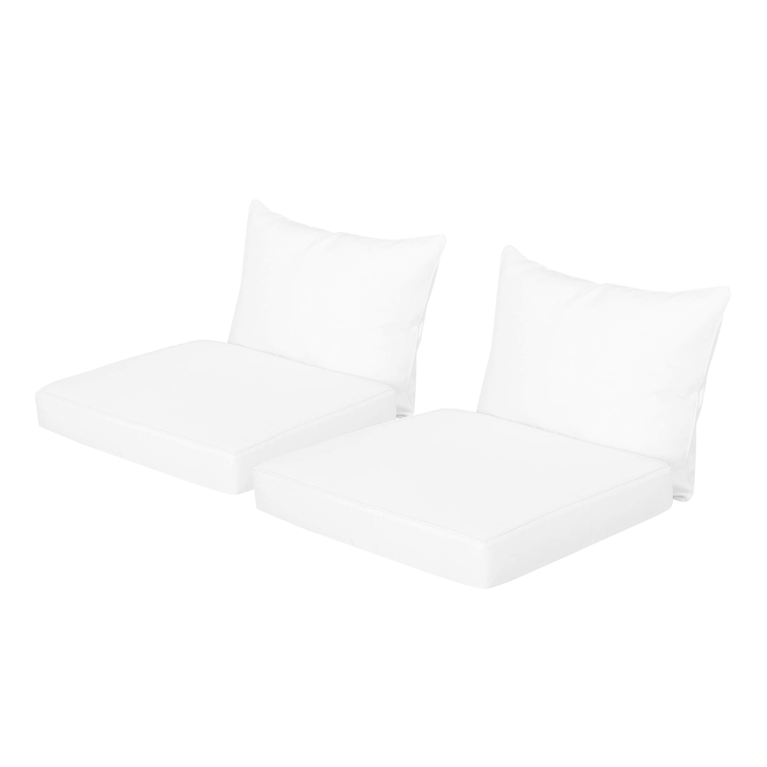 Christopher Knight Home 313427 White Outdoor Cushions - Waterproof Patio Furniture Cushions for Garden, Poolside & Deck Chairs (Set of 2)