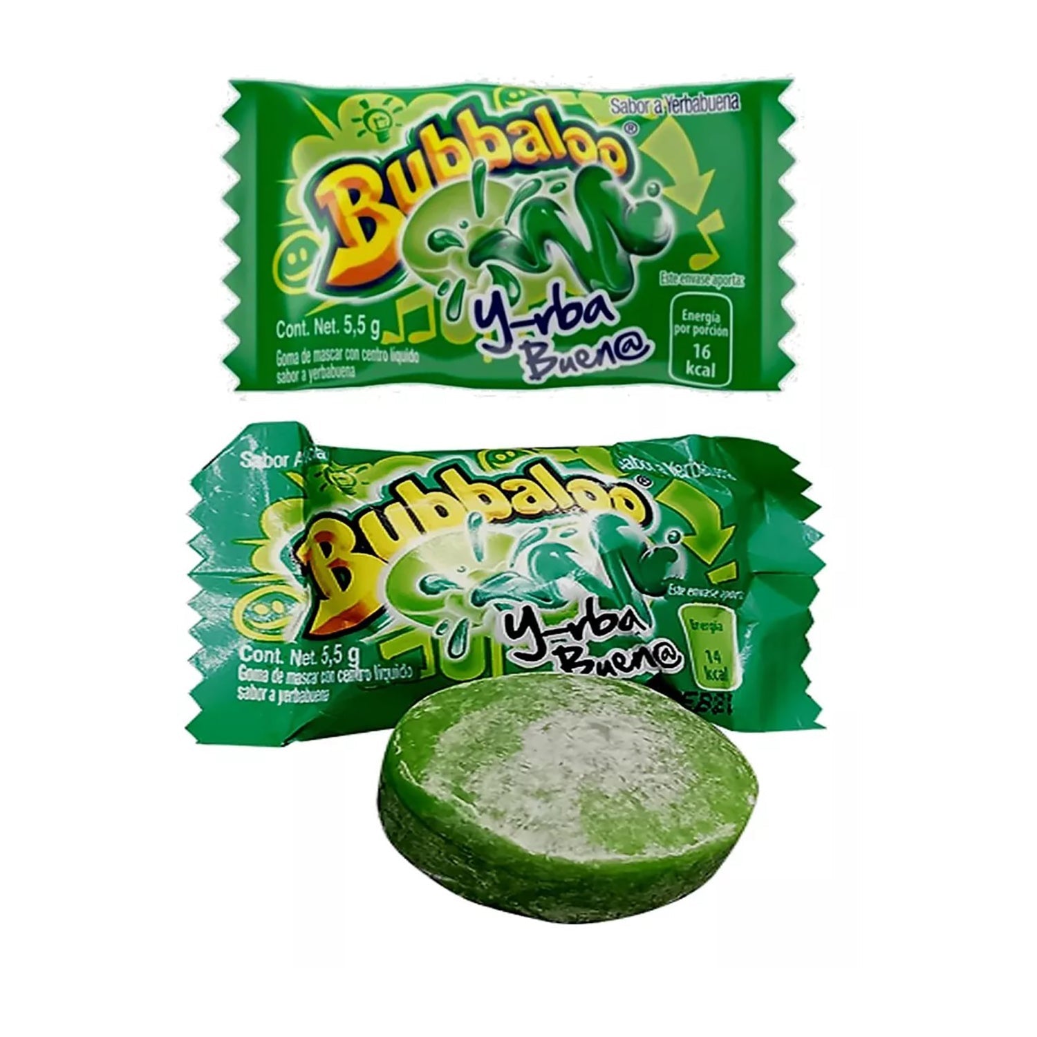 Bubbaloo Yerba Buena Chewing Gum - 47 Count Box | Fresh Mint Flavor Bubble Gum for Kids & Adults - Perfect for School, Office & Travel Snacks