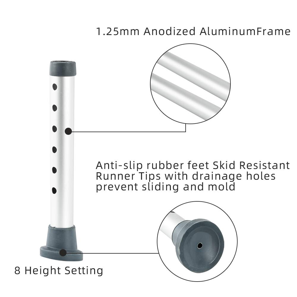 Adjustable Shower Chair for Elderly & Seniors - Portable Bath Chair with Arms, Backrest & Non-Slip Feet - Lightweight Shower Stool for Bathtub Safety - Ideal for Mobility Assistance, Post-Surgery Recovery & Home Bathroom Use