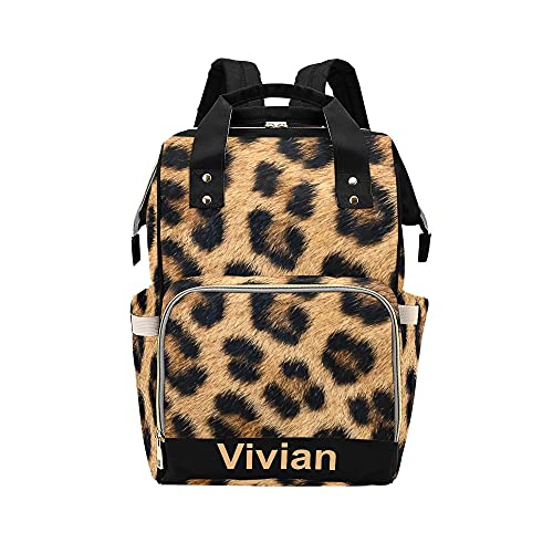 Custom Personalized Leopard Print Diaper Backpack - Monogrammed Baby Bag for Boys & Girls, Travel Nappy Tote for Moms | Perfect Baby Shower Gift & Everyday Parenting Essential