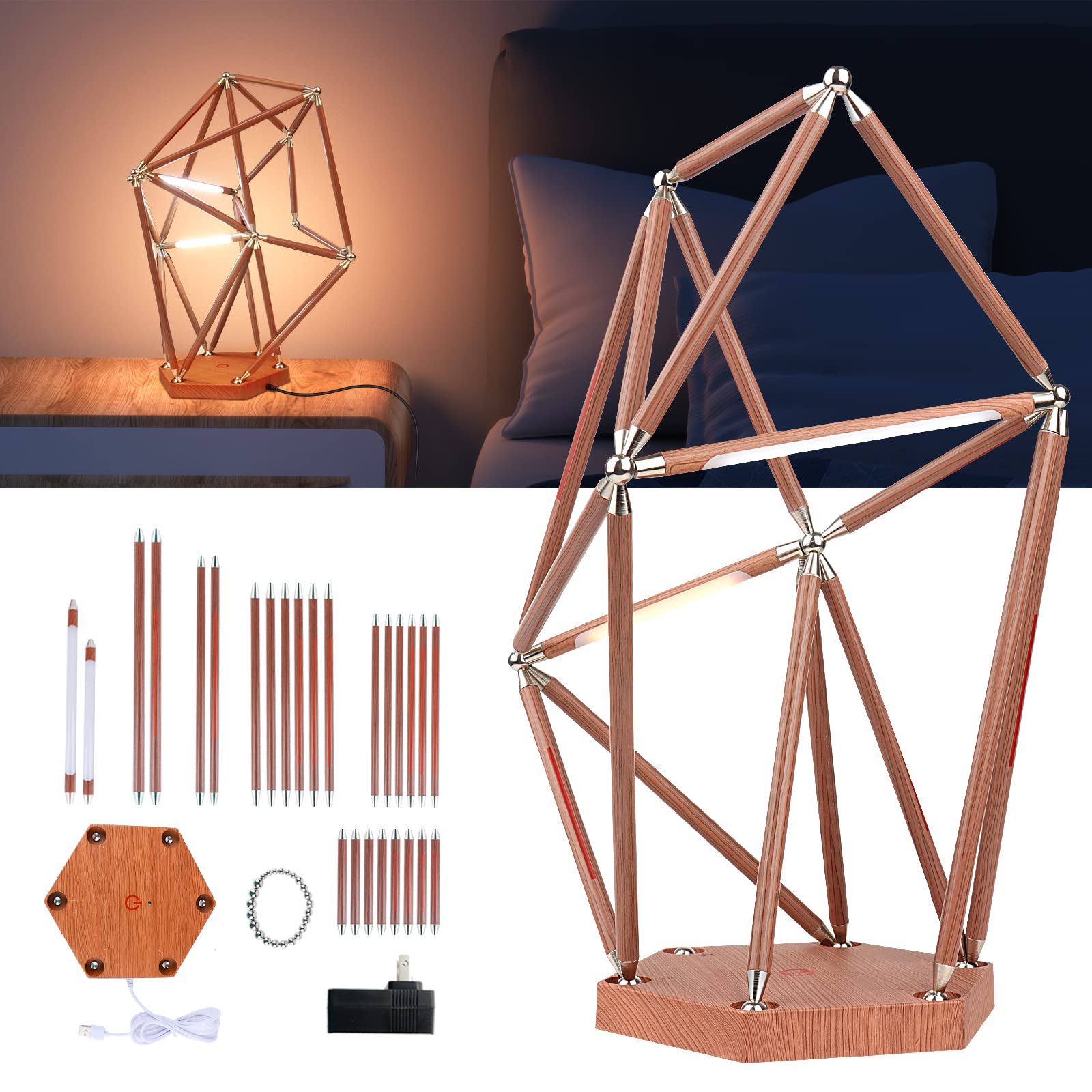 Adjustable Brightness LED Table Lamp - Touch Control DIY Desk Light for Home Office Decor, Perfect for Reading, Working & Bedroom Night Light