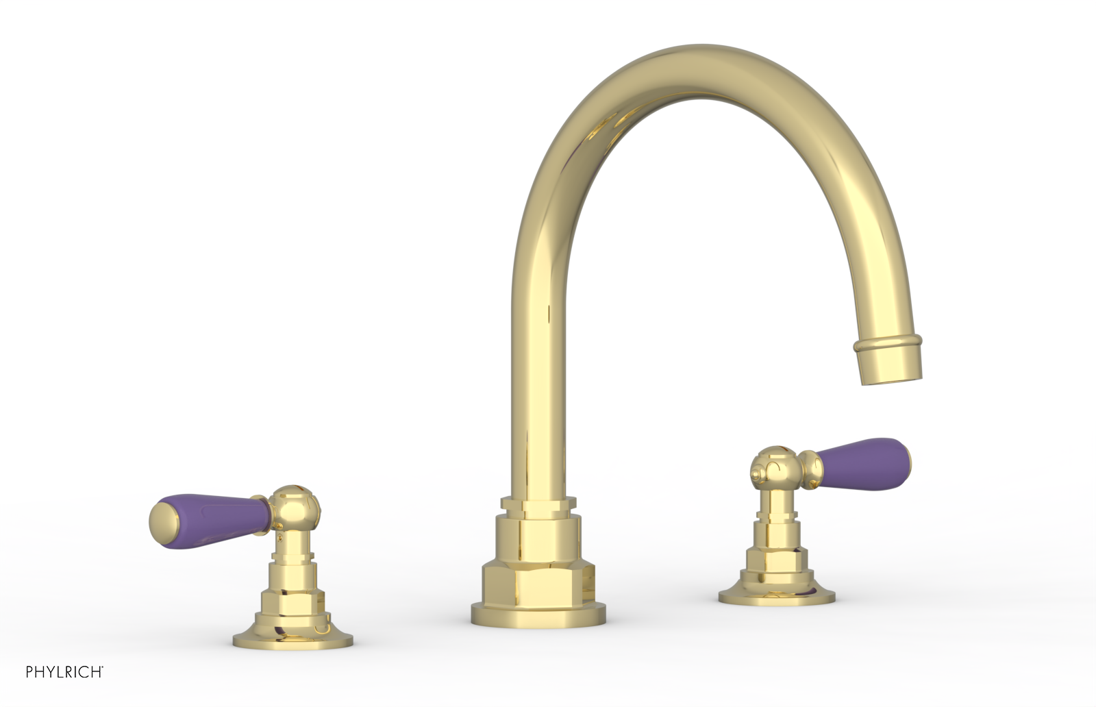 Jamestown Deck Tub Set with Lever Handles & Purple Accents - 165