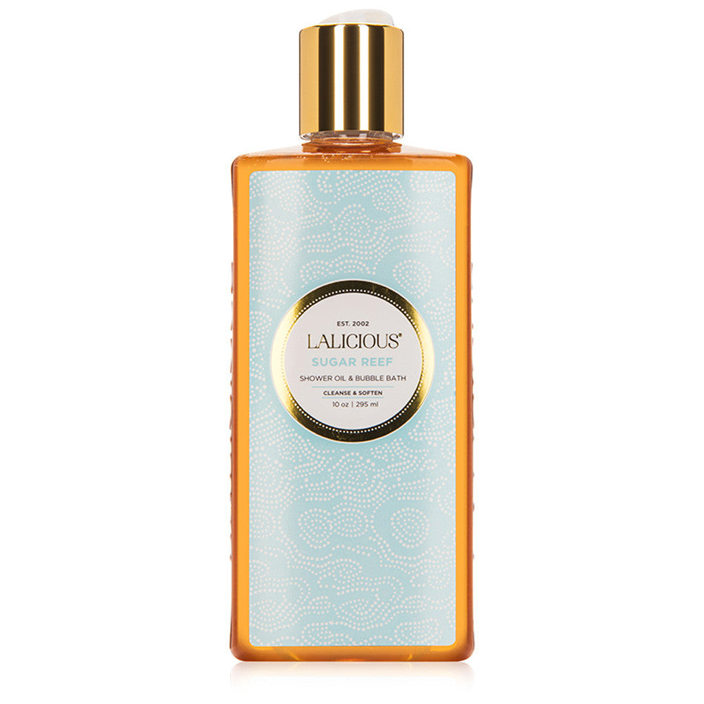 Lalicious Sugar Reef Shower Oil & Bubble Bath - Luxurious Moisturizing Body Wash for Dry Skin, Vegan & Cruelty-Free - Perfect for Spa Nights, Relaxing Baths & Gift Sets