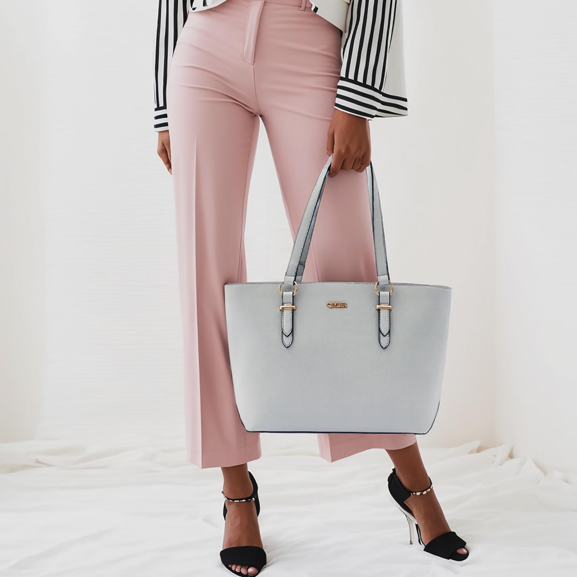 Women's Leather Tote Bag and Wallet Set - Stylish Work Handbag with Shoulder Strap & Top Handle - Perfect for Office, Travel, and Everyday Use