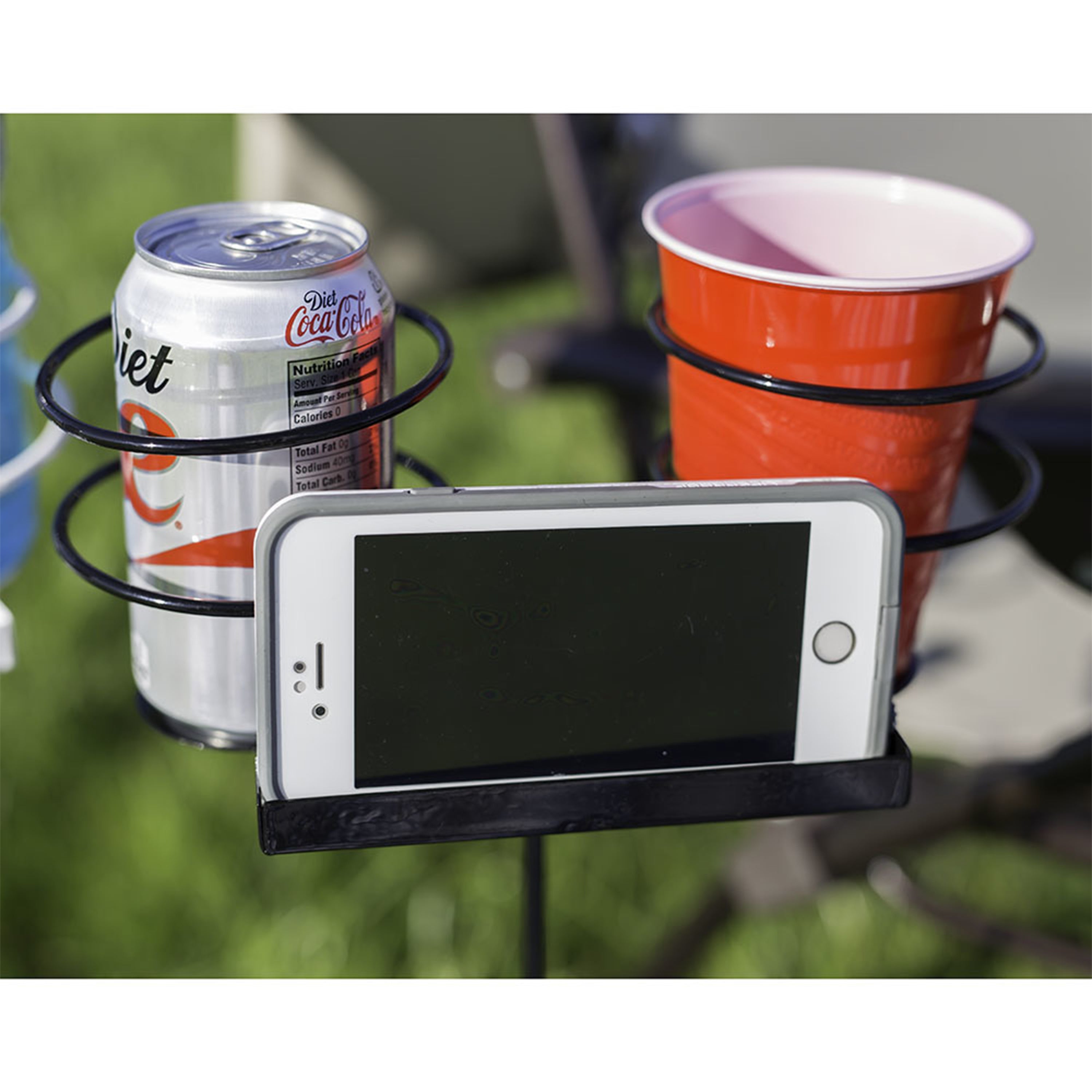 Dual Outdoor Beverage Drink Holder Stakes Set of 2 - Heavy Duty Metal Cup Holders for Lawn, Garden, Beach & Pool Parties - Perfect for BBQs, Camping & Picnics