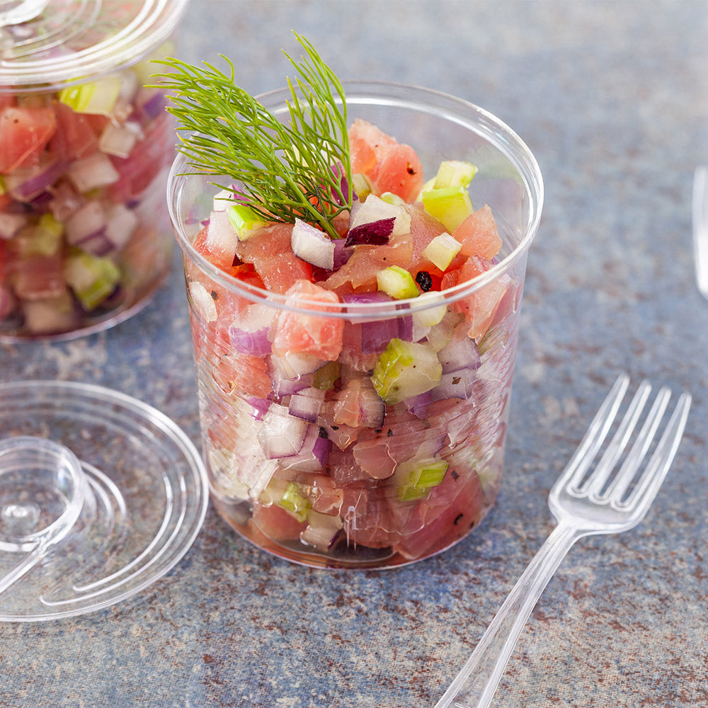 4 oz Clear Round Plastic Storage Containers with Lids - 2.5