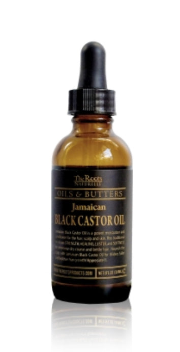 ROOTS NATURELLE Pure Jamaican Black Castor Oil 2oz - Hair Growth & Skin Care for Natural Hair, Eyelashes & Beard | Organic & Cold-Pressed