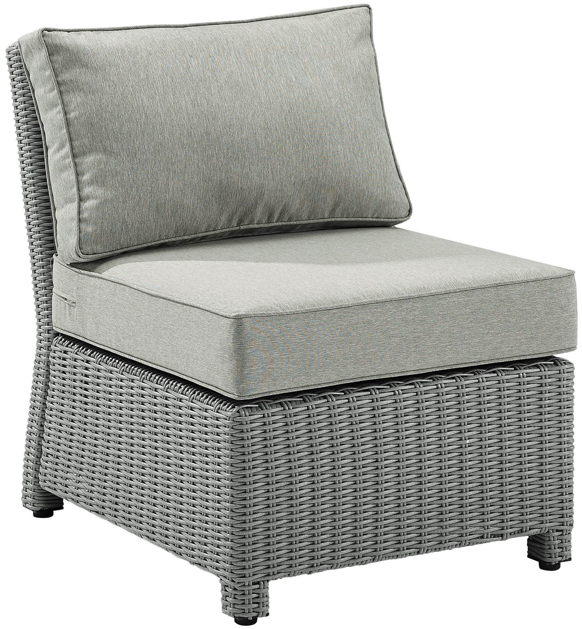 Crosley Bradenton 2-Piece Outdoor Wicker Chair Set with Gray Cushions - Patio Furniture for Conversation, Porch, Deck & Backyard Relaxation