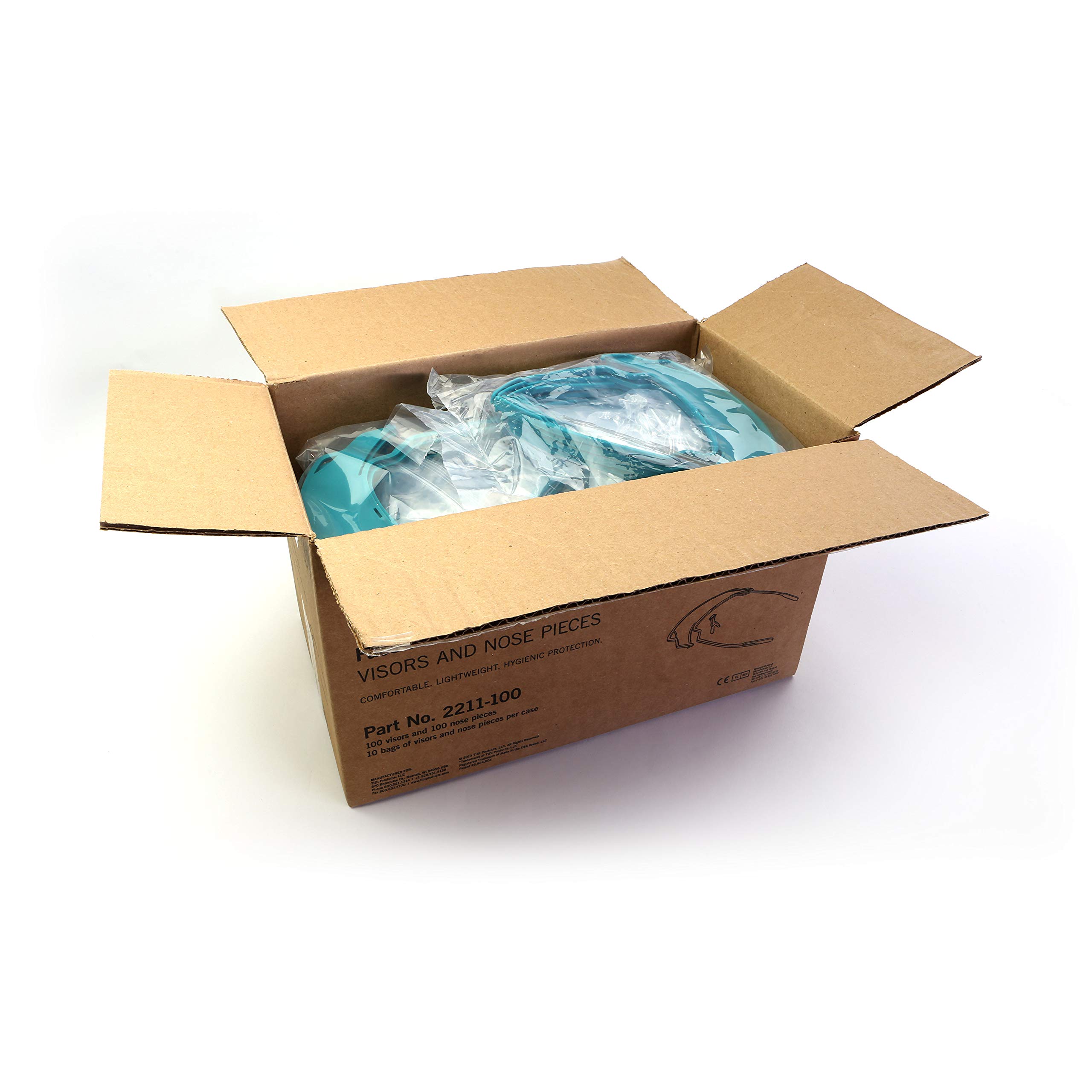 TIDIShield Assemble 'n Go Face Shield Visors (100 Pack) - Clear Protective Visors for Medical, Dental & Pharmacy Use - Compatible with Eyewear - Essential PPE for Clinics, Offices & Homecare (2211-100) - Ideal for Healthcare Workers, First Responders & High-Risk Environments