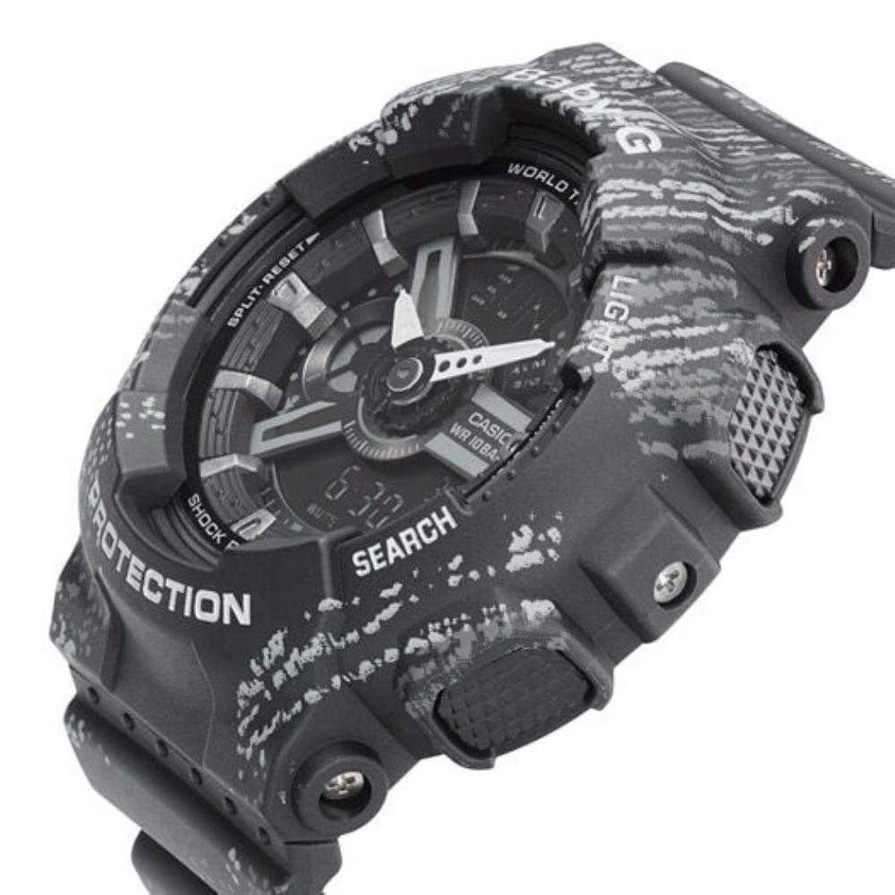 CASIO BABY-G BA-110TX-1ADR Digital Quartz Watch for Women - Black Resin Strap, Shock Resistant, Water Resistant - Perfect for Sports, Fitness & Outdoor Activities