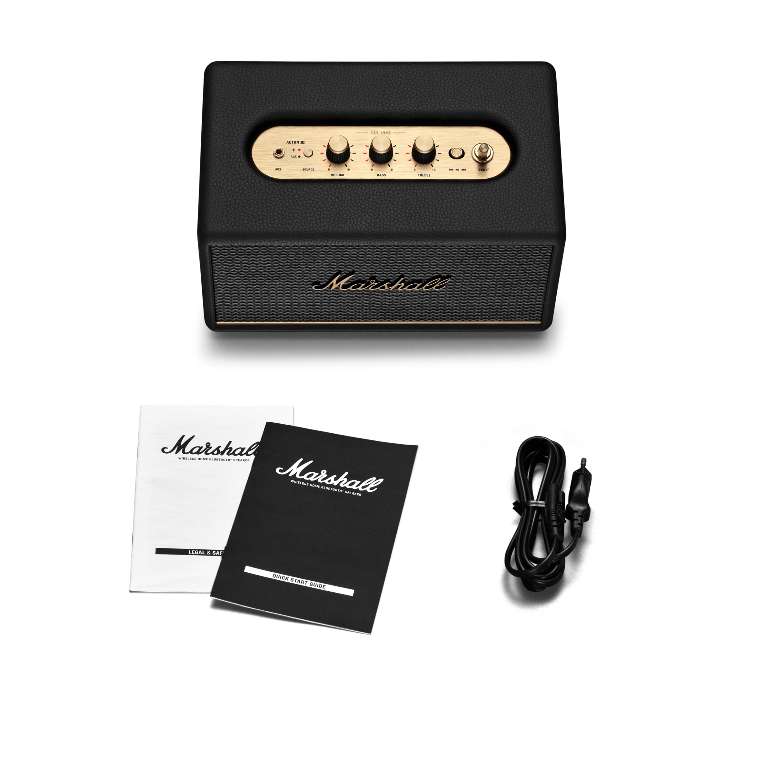 Marshall Acton III Wireless Bluetooth Speaker - Black | Portable Home & Outdoor Music Sound System for Parties, Travel & More