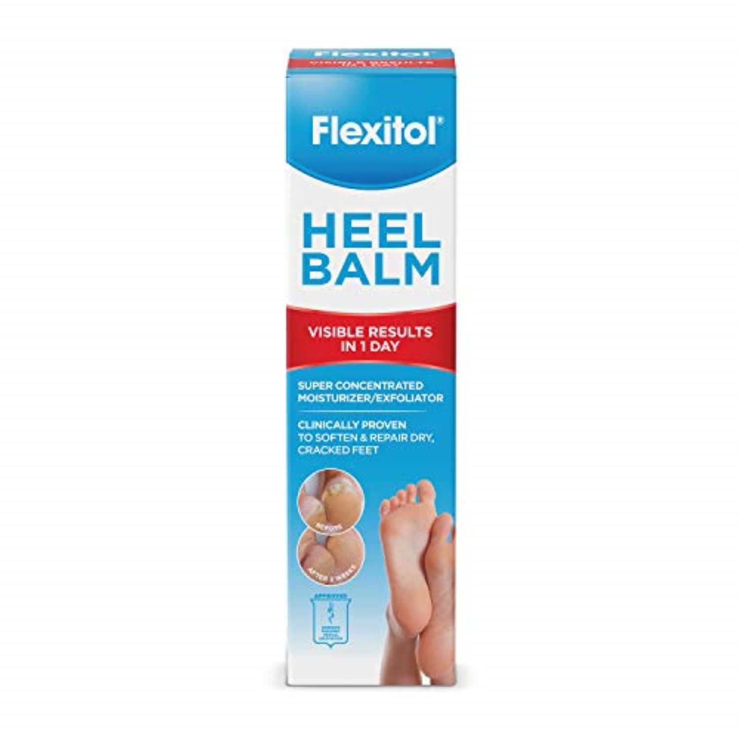 Flexitol Heel Balm - Intense Moisturizing & Exfoliating Foot Cream for Dry Cracked Feet | 4 Oz | Original Formula | Perfect for Daily Foot Care & Cracked Heel Repair