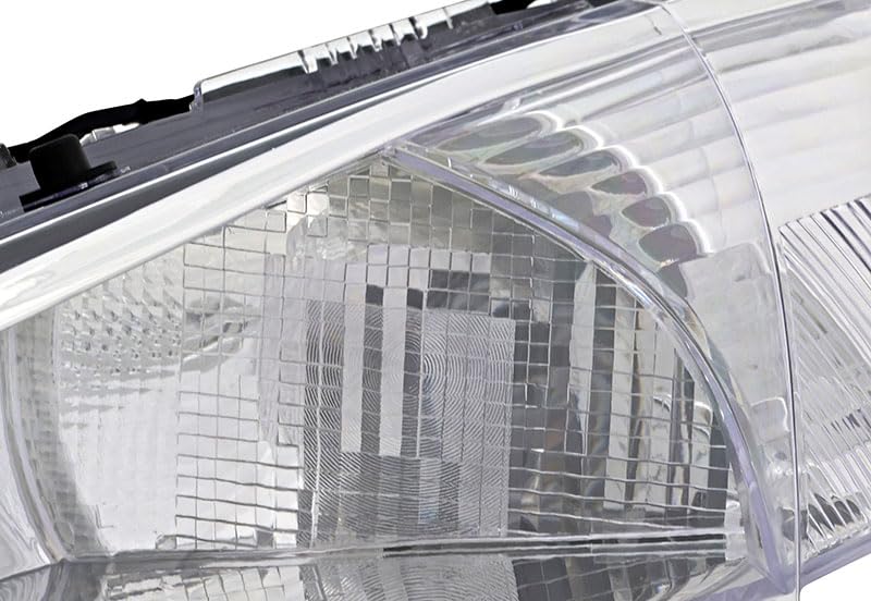 2003-2007 Honda Accord Headlight Assembly Set - Halogen Replacement Lamps for Driver & Passenger Side - Perfect for Night Driving & Foggy Conditions