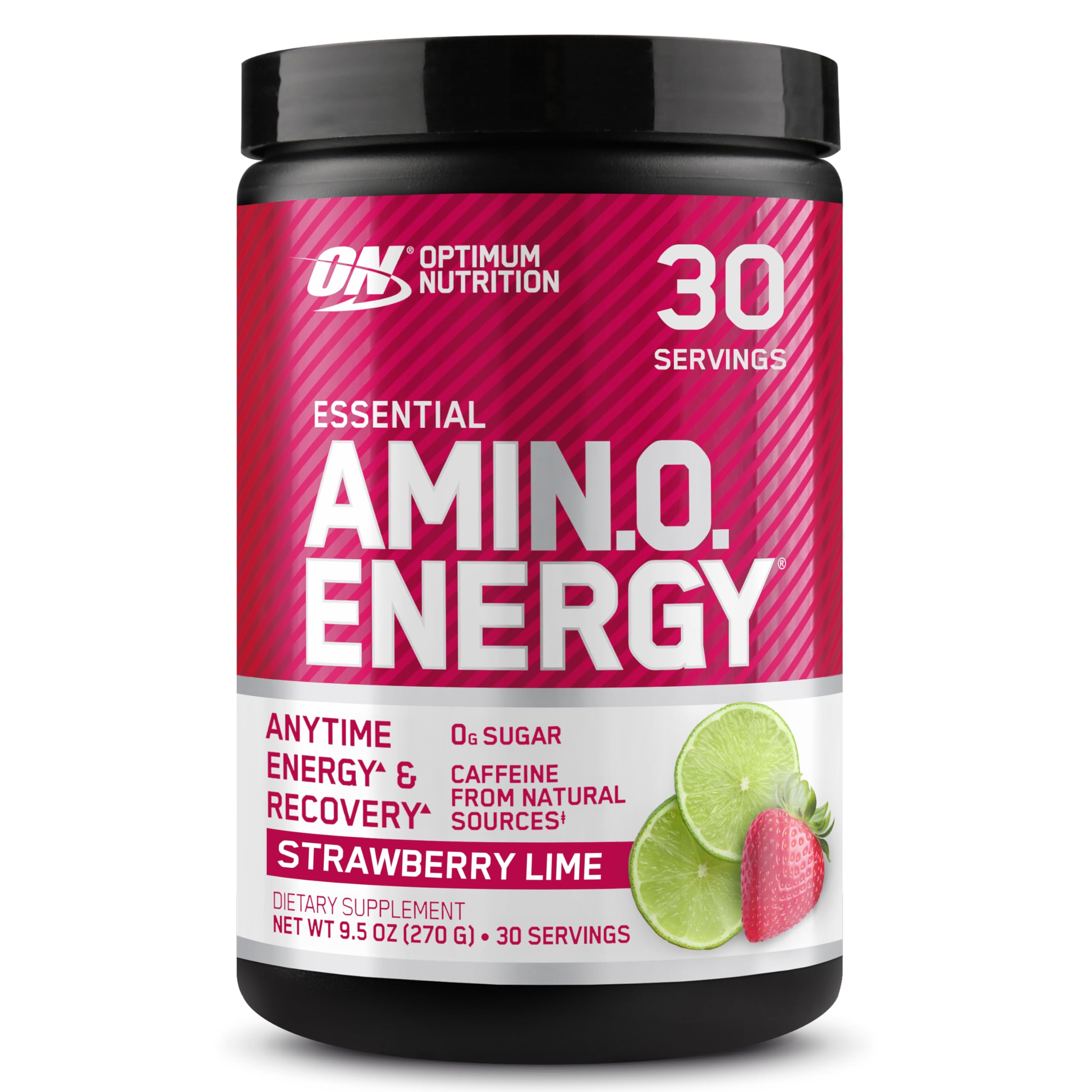 Optimum Nutrition Amino Energy Pre Workout Powder - Keto Friendly with Green Tea, BCAA, Amino Acids & Green Coffee Extract - Strawberry Lime Flavor (30 Servings) | Boost Energy & Performance for Gym, Running & Fitness Training