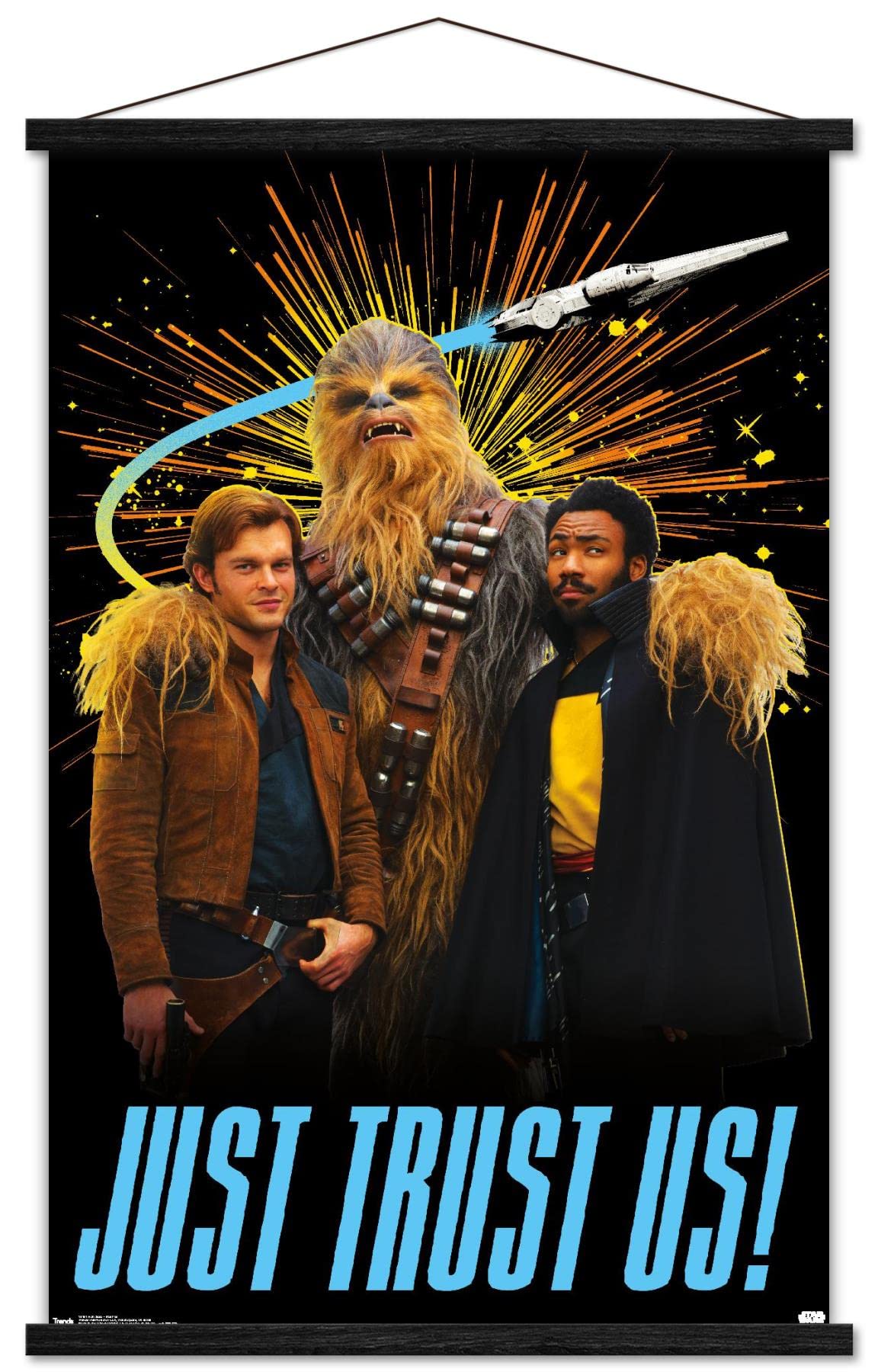 Star Wars: Solo - Trust Us Wall Poster 22.375 x 34 Inches - Premium Movie Poster Print with Black Hanger - Perfect for Bedroom, Game Room & Home Theater Decor