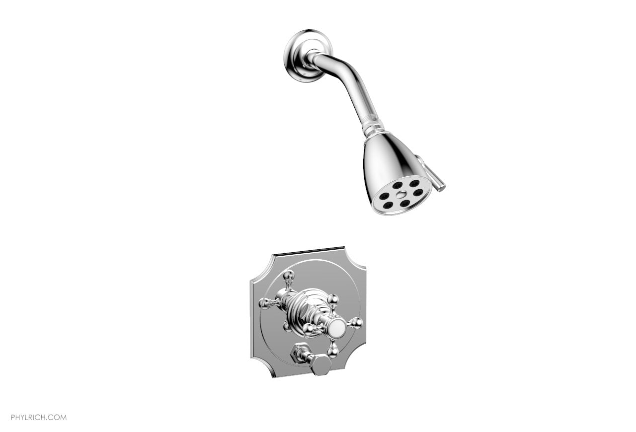 HENRI Pressure Balance Shower and Diverter Set with Cross Handle - No Spout Included (Model 4 161) - Perfect for Bathroom Renovation and Modern Home Upgrades