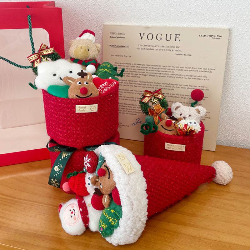 Christmas Plush Bouquet - Soft Stuffed Animal Flower Arrangement Gift for Holidays, Birthdays, Valentine's Day | Perfect for Home Decor, Party Centerpieces & Romantic Surprises