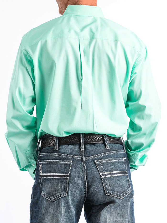 Men's Long Sleeve Western Shirt - Solid Mint Green Button Down Cowboy Shirt for Rodeo, Country Music Festivals & Casual Wear | Cinch MTW1104237