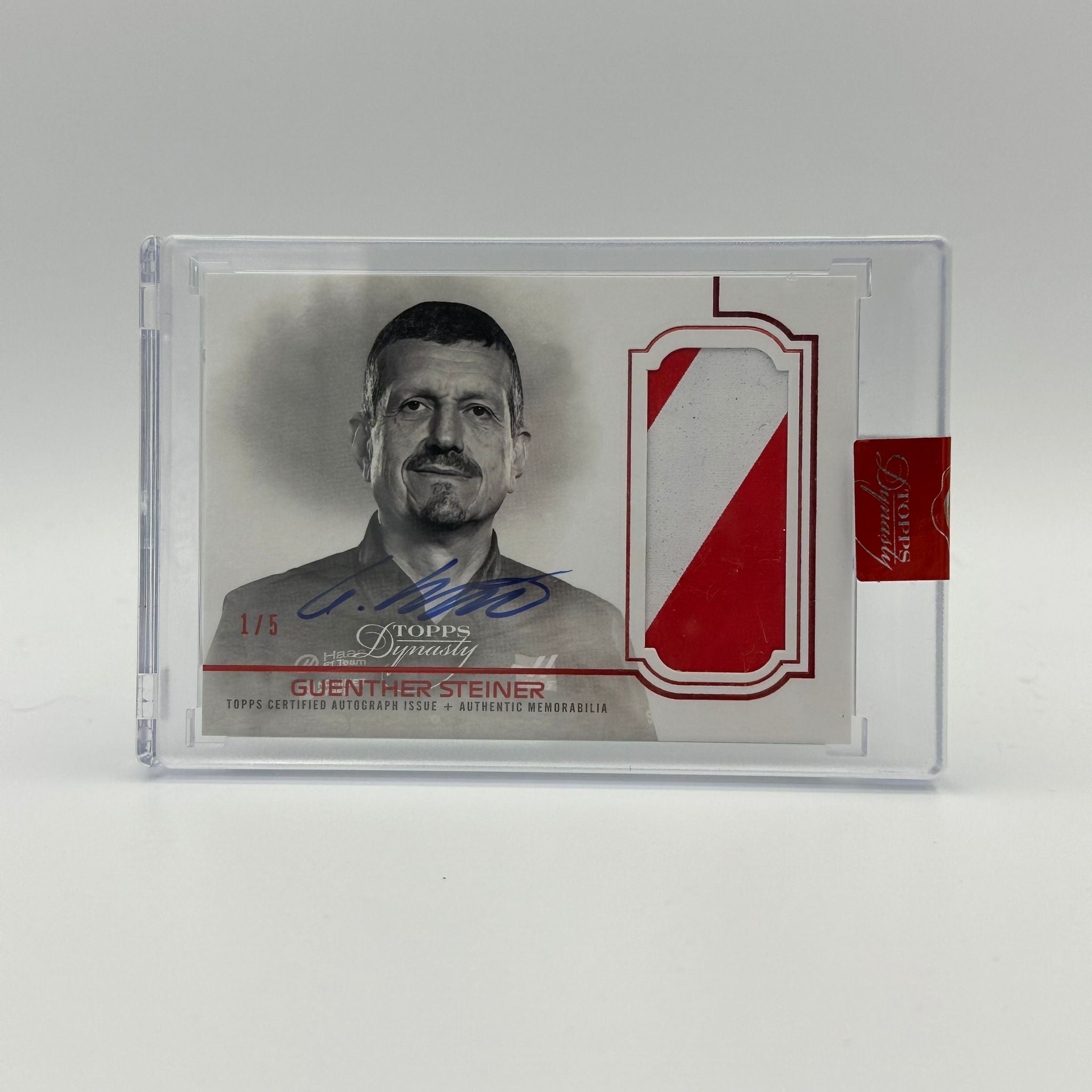 1/5 Guenther Steiner Haas F1 Team Dynasty Autograph Patch GSP II - Authentic Collectible for F1 Fans, Racing Memorabilia Enthusiasts & Sports Display Collections