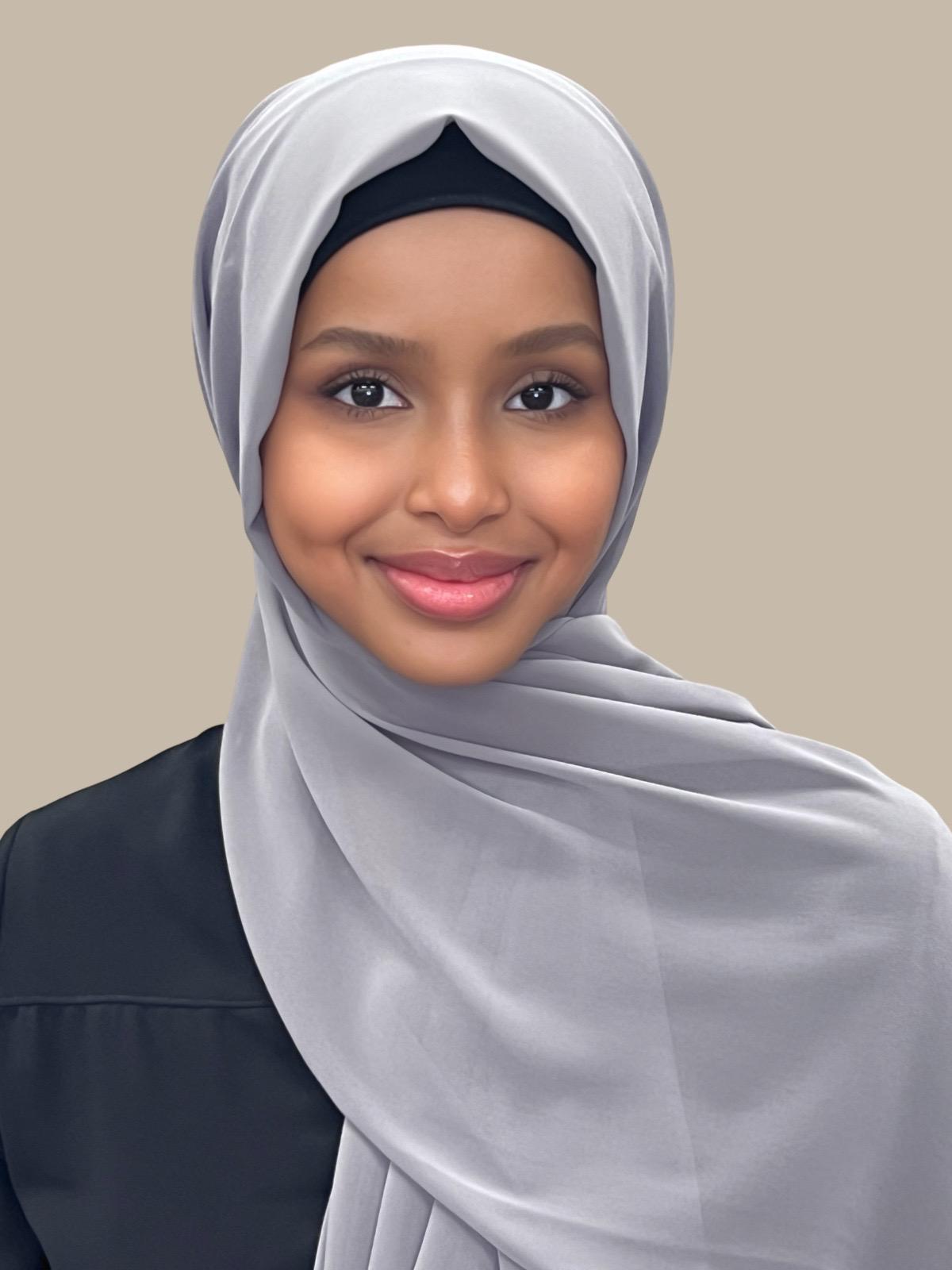 Luxury Chiffon Hijab Scarf - Soft & Breathable Muslim Headscarf in Elegant Fossil Grey - Perfect for Daily Wear, Prayer & Special Occasions