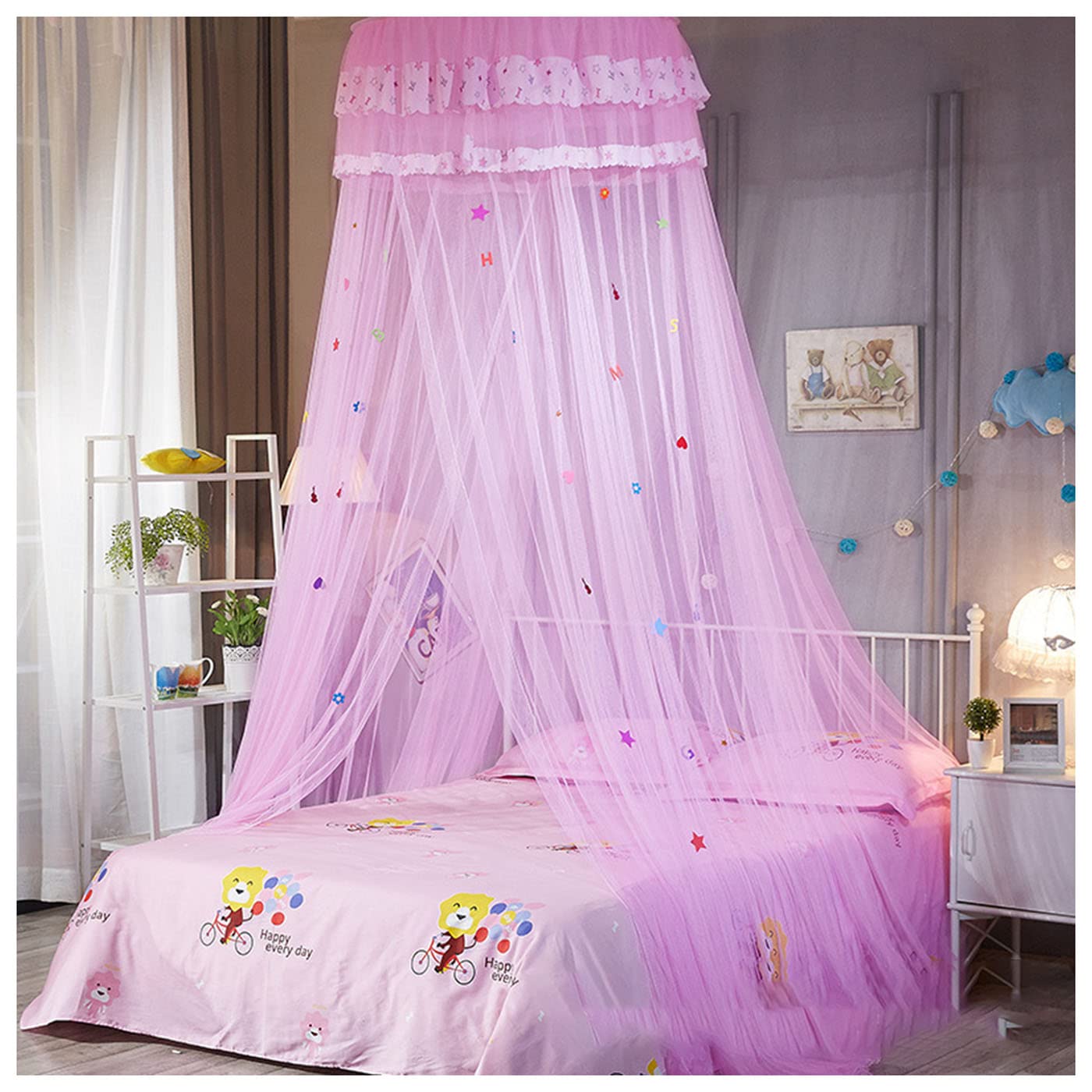 Princess Bed Canopy for Girls & Adults - Extra Large Dome Bed Tent with Curtains for Twin, Full, Queen & King Size Beds - Quick & Easy Installation - Perfect for Bedroom Decor, Kids' Playhouse & Cozy Reading Nook