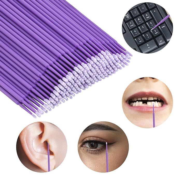 Eyelash Extension Micro Brushes - Disposable Brush Applicators for Professional Lash Artists & DIY Home Use - Perfect for Lash Glue Application, Extension Separation & Makeup Touch-Ups