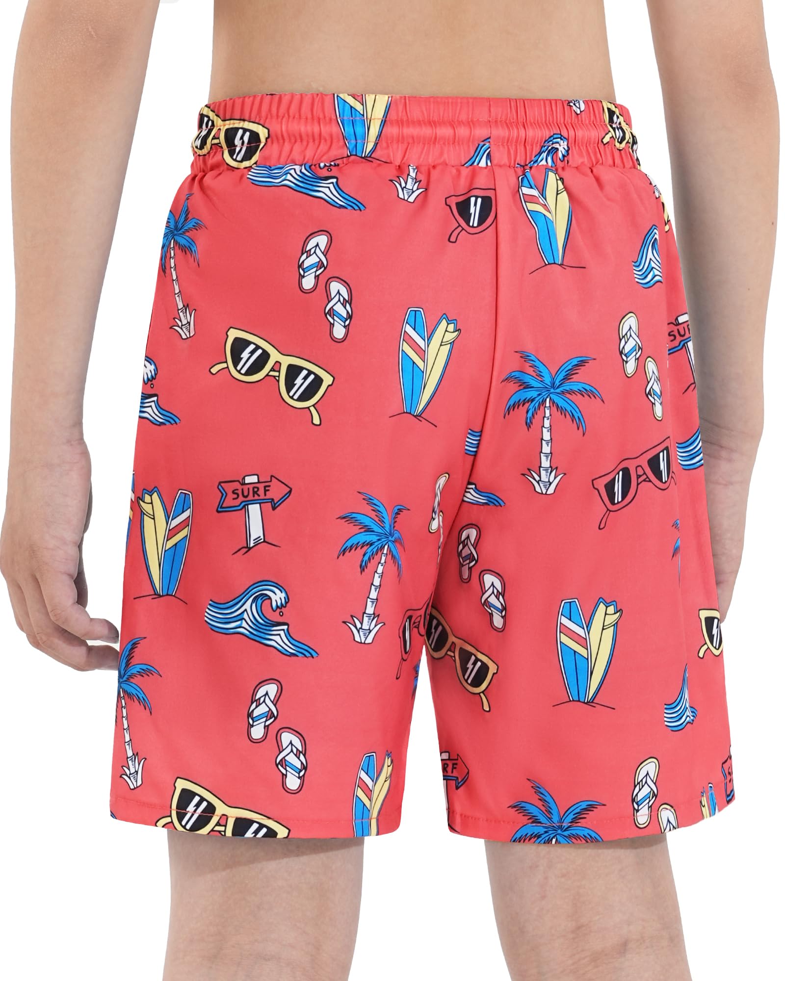 HASMES Boys Swim Trunks with Compression Liner - Quick Dry Bathing Suit & Board Shorts for Kids & Teens (Ages 5-14) - Perfect for Swimming, Beach, Pool & Water Sports