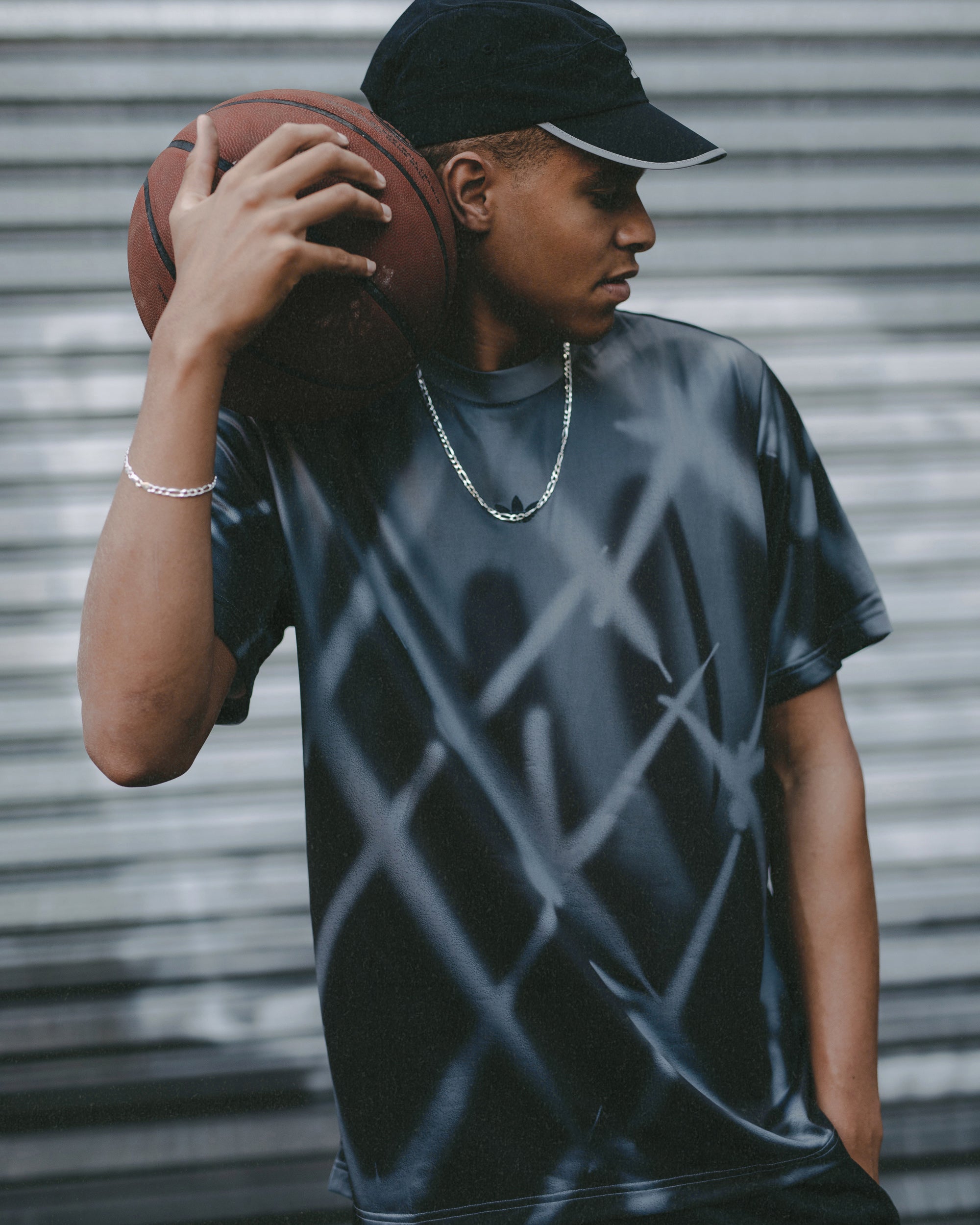 Adidas Streetball All Over Print T-Shirt for Men - Grey Athletic Casual Tee - Perfect for Basketball, Streetwear & Everyday Fashion