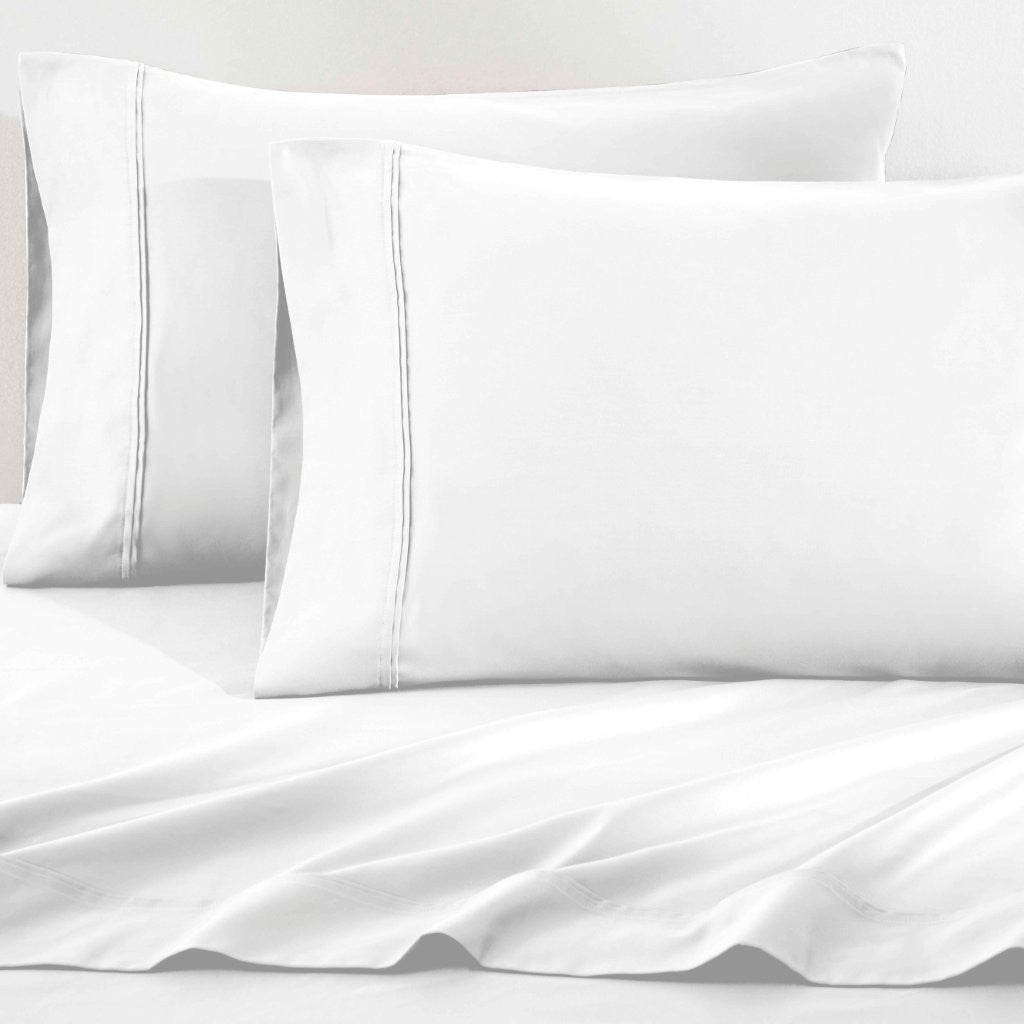 Luxury 1200 Thread Count Egyptian Cotton Deep Pocket Bed Sheet Set - Queen Size, Soft & Breathable for Ultimate Comfort - Perfect for Master Bedroom, Guest Room & Hotel Use