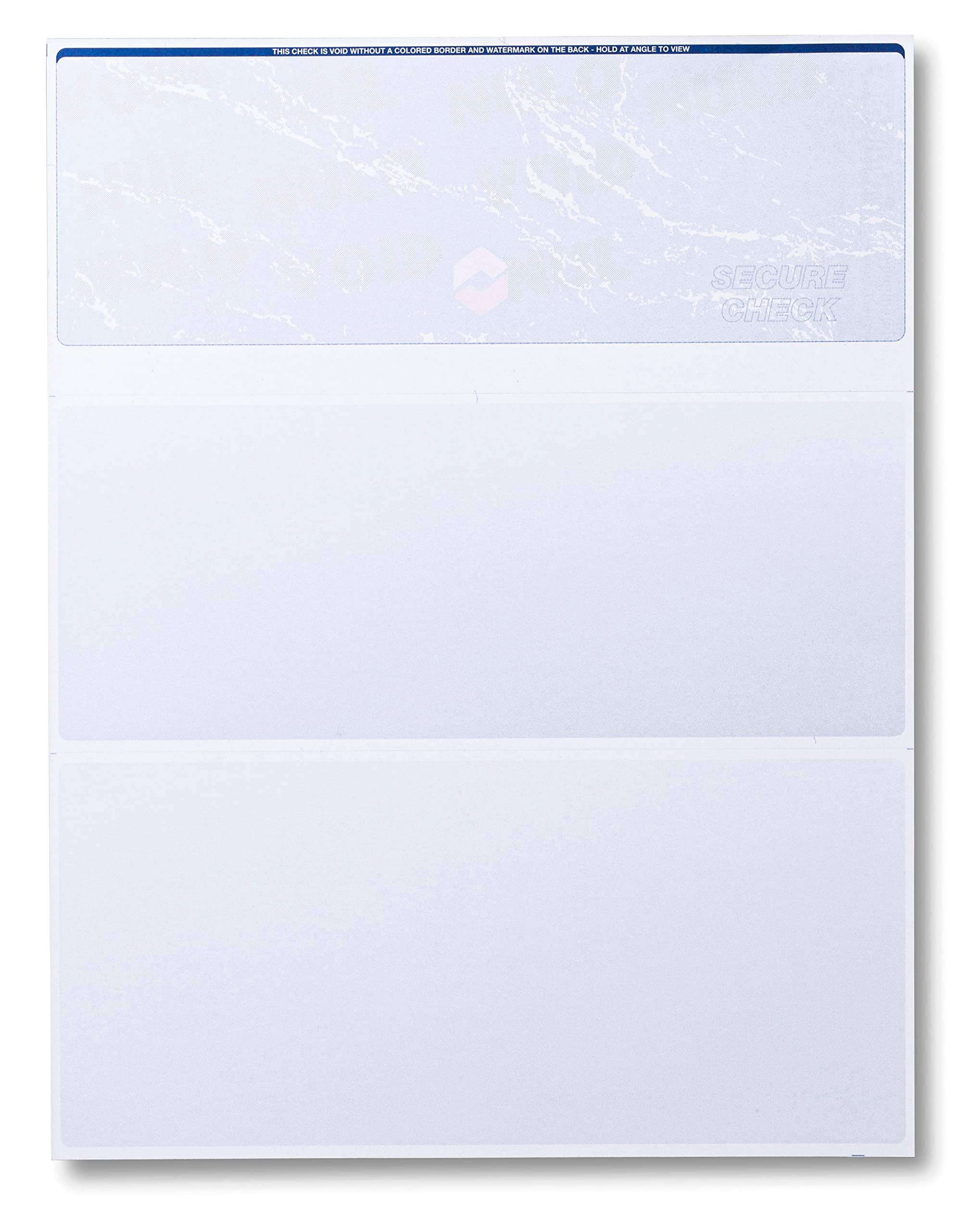 ABC Blank Check Stock Paper - 2500 Sheets Blue Computer Voucher Checks for Laser Printers | Versa Check Refills with Top Check & Bottom Stub Design | Perfect for Payroll, Home Business & Office Accounting | Compatible with QuickBooks & Other Accounting Software