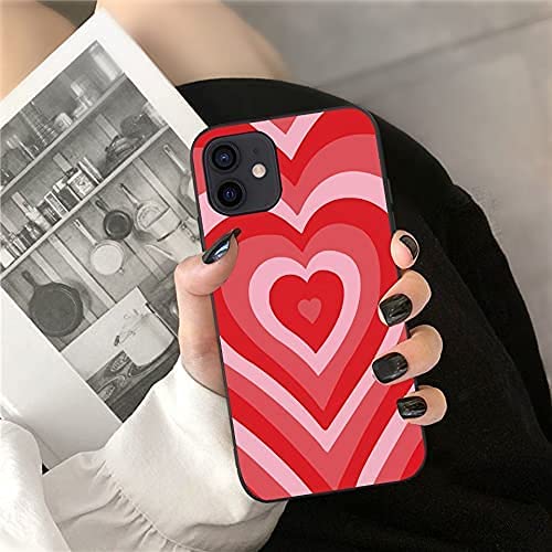LUOWAN Cute Coffee Latte Heart iPhone 7/8/SE 2020 Case - Shockproof Slim Fit Soft TPU Silicone Protective Phone Cover for Women & Girls (4.7 inch, Red) - Perfect Gift for Valentine's Day & Daily Use