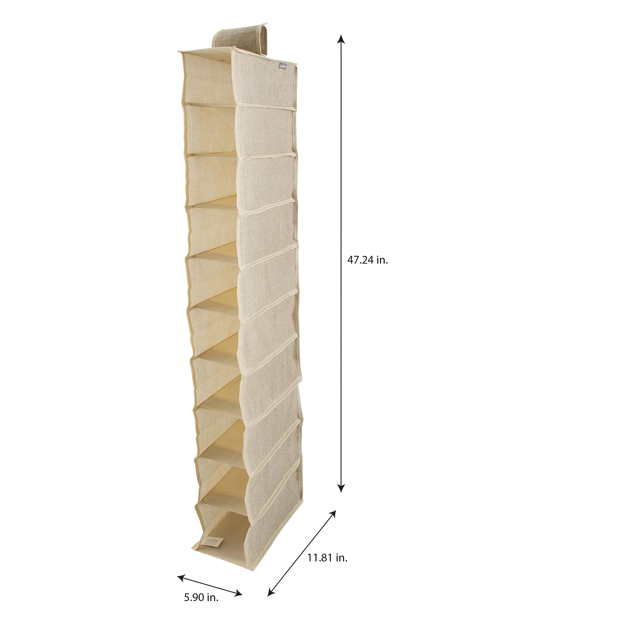 10-Tier Shoe Organizer - Polypropylene & Cardboard Storage Rack for Closet, Bedroom, Entryway - Space-Saving Off-White Shoe Shelf (25428-FEJ) - Perfect for Organizing Sneakers, Boots & Heels