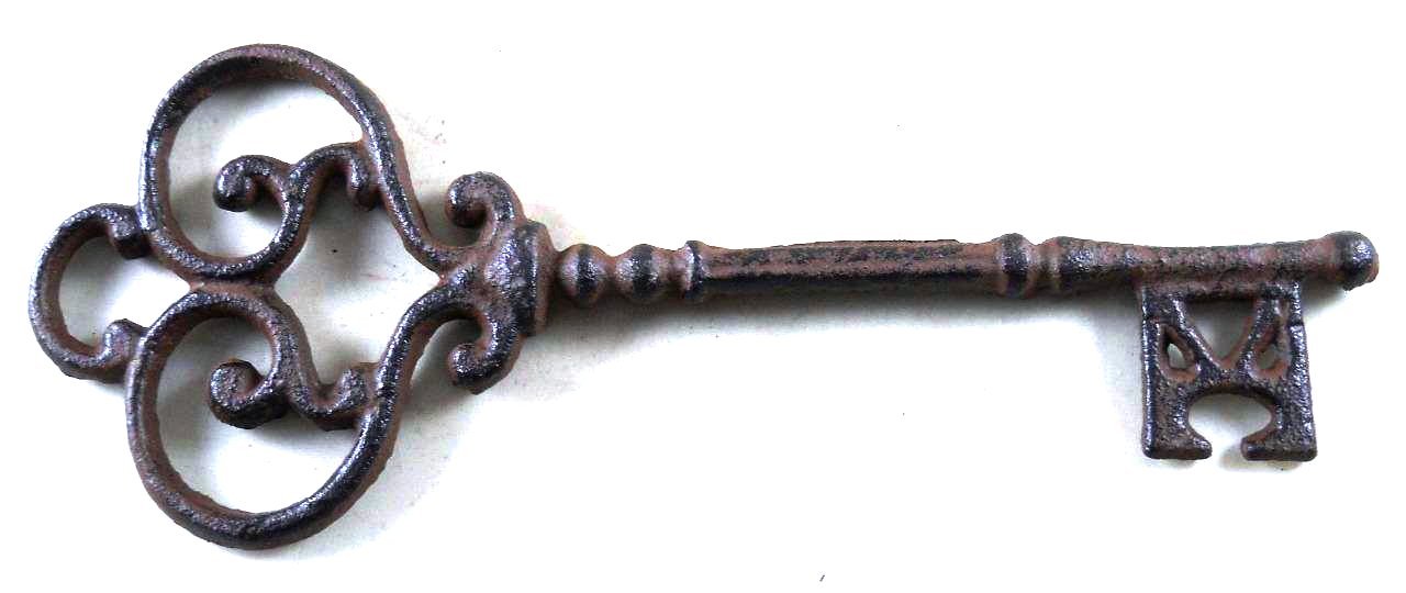 Vintage NADOBA Iron Decorative Skeleton Key - Antique Style Home Decor for Doors, Cabinets & Jewelry Boxes - Perfect for Gothic, Steampunk or Victorian Themed Interiors
