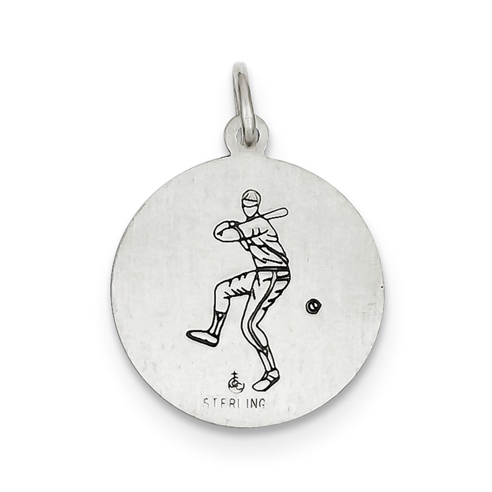 Jewels By Lux Sterling Silver St. Christopher Baseball Medal - Religious Jewelry for Athletes & Travelers - Perfect Gift for Baseball Players, Protection Pendant for Sports & Safe Travels